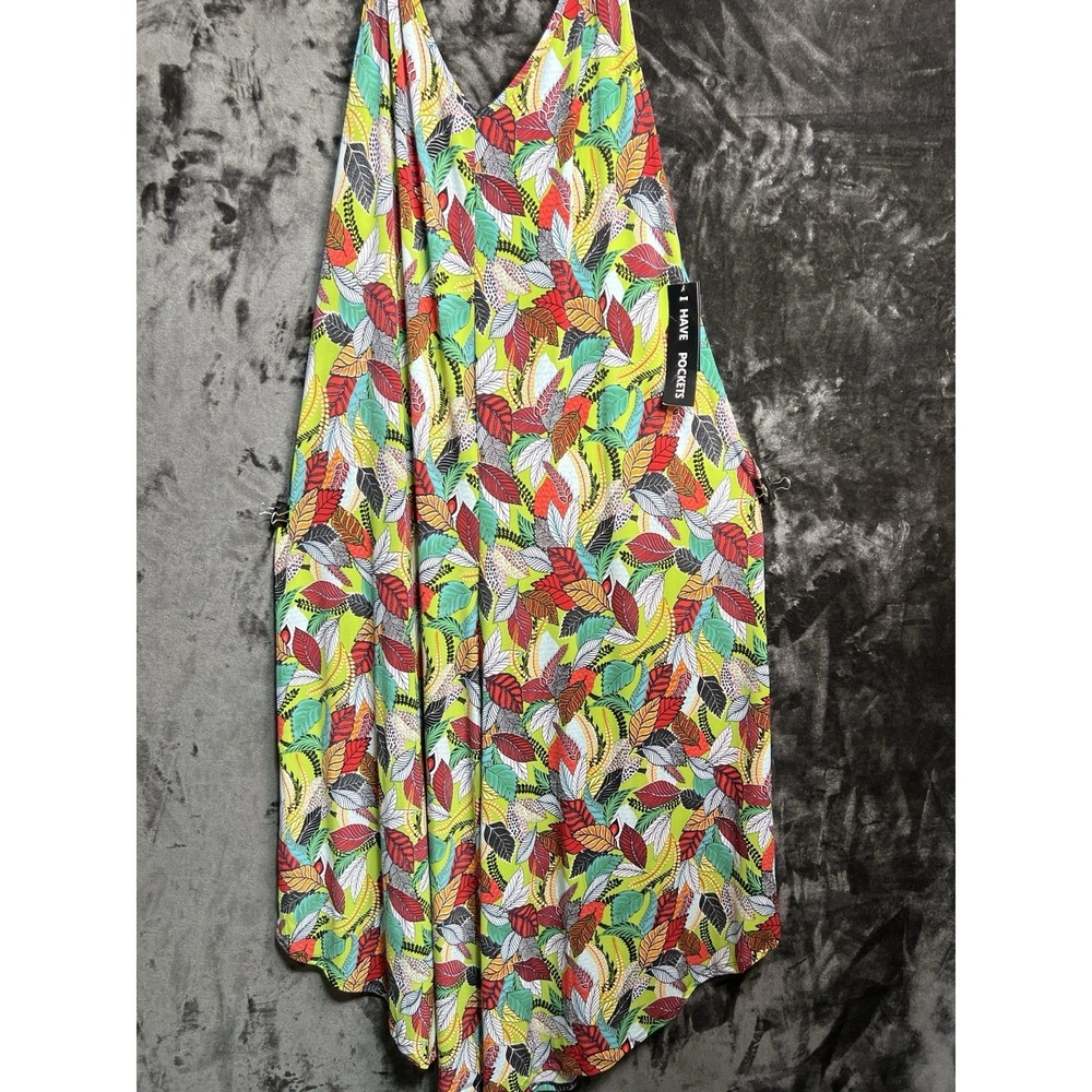 NWT Sami & Jo Women's 3XL‎ Tropical Dress Sleeveless Pockets Maxi Cruise Resort